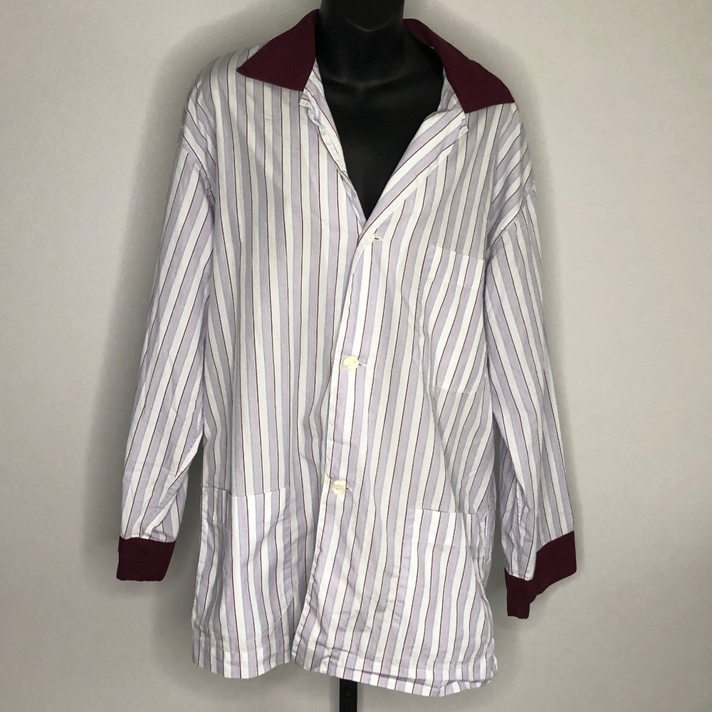 Brioni Multicolored Striped Shirt Pants Pajama Set 100% Cotton Size Medium Italy - Picture 7 of 10